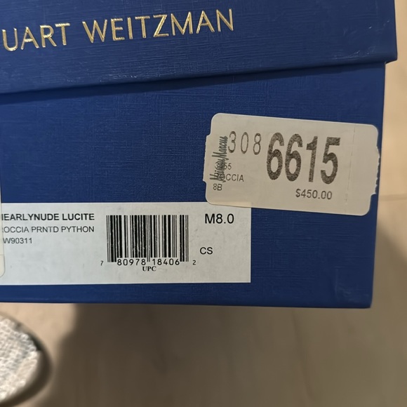 Stuart Weitzman Nude Clear heel python heels size 8 like new - Picture 5 of 7
